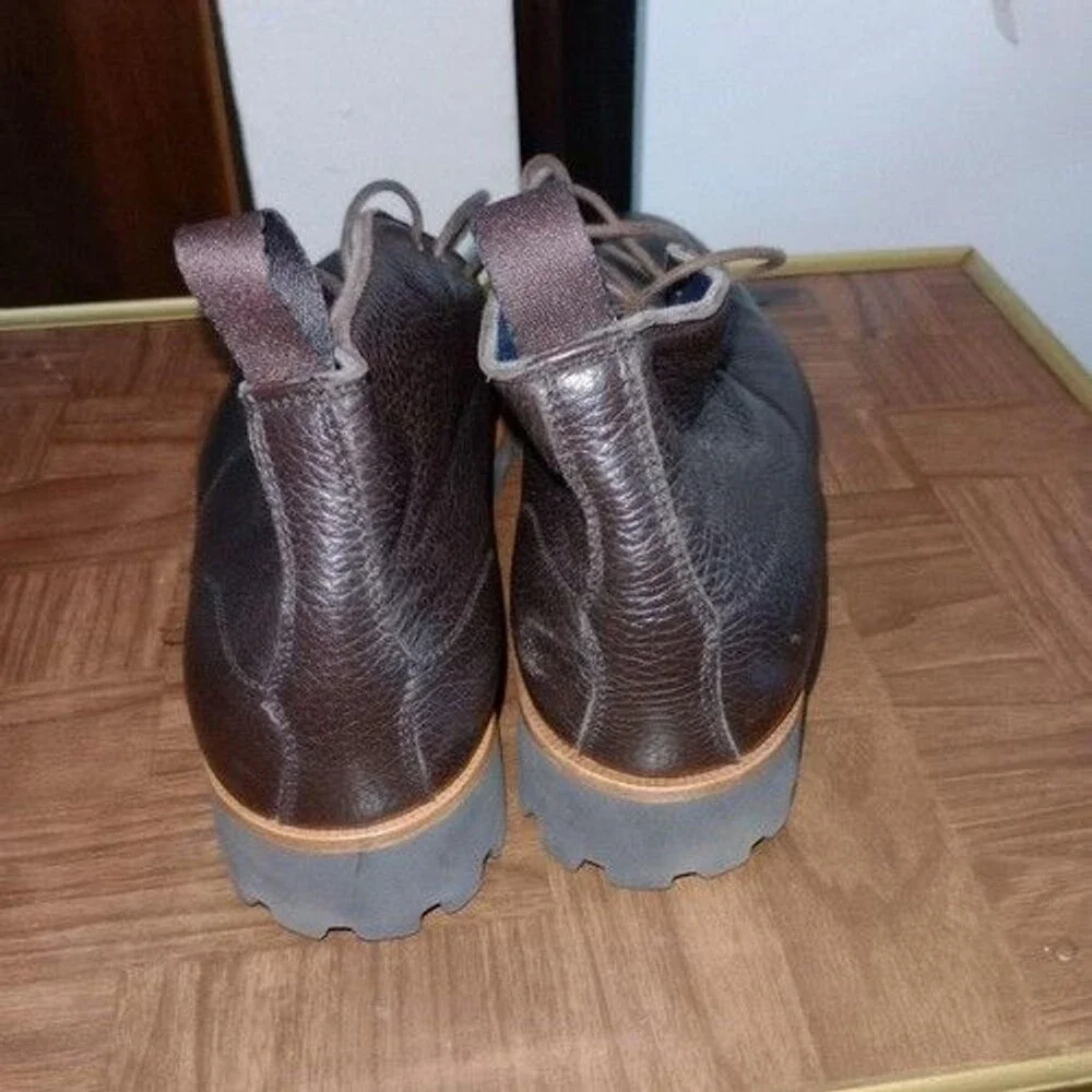 Di Bianco Alba Mens Brown Leather Lace Up Chukkas Boots 8.5 Luxury Italy EUC